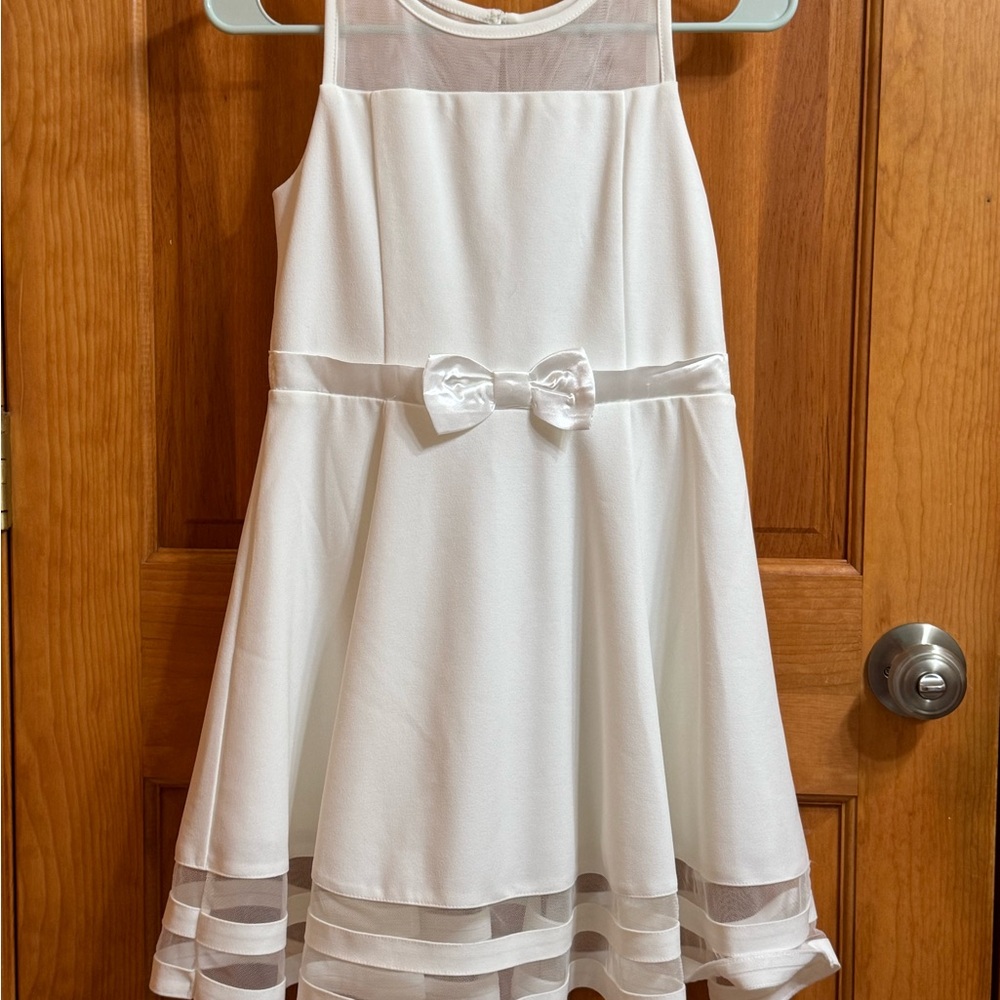 Calvin Klein White Kids Formal Dress with Bow